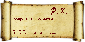 Pospisil Koletta névjegykártya
